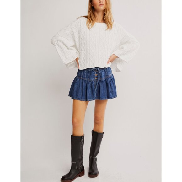 FREE PEOPLE Washed Ashore Sweater / White - Picture 2 of 7